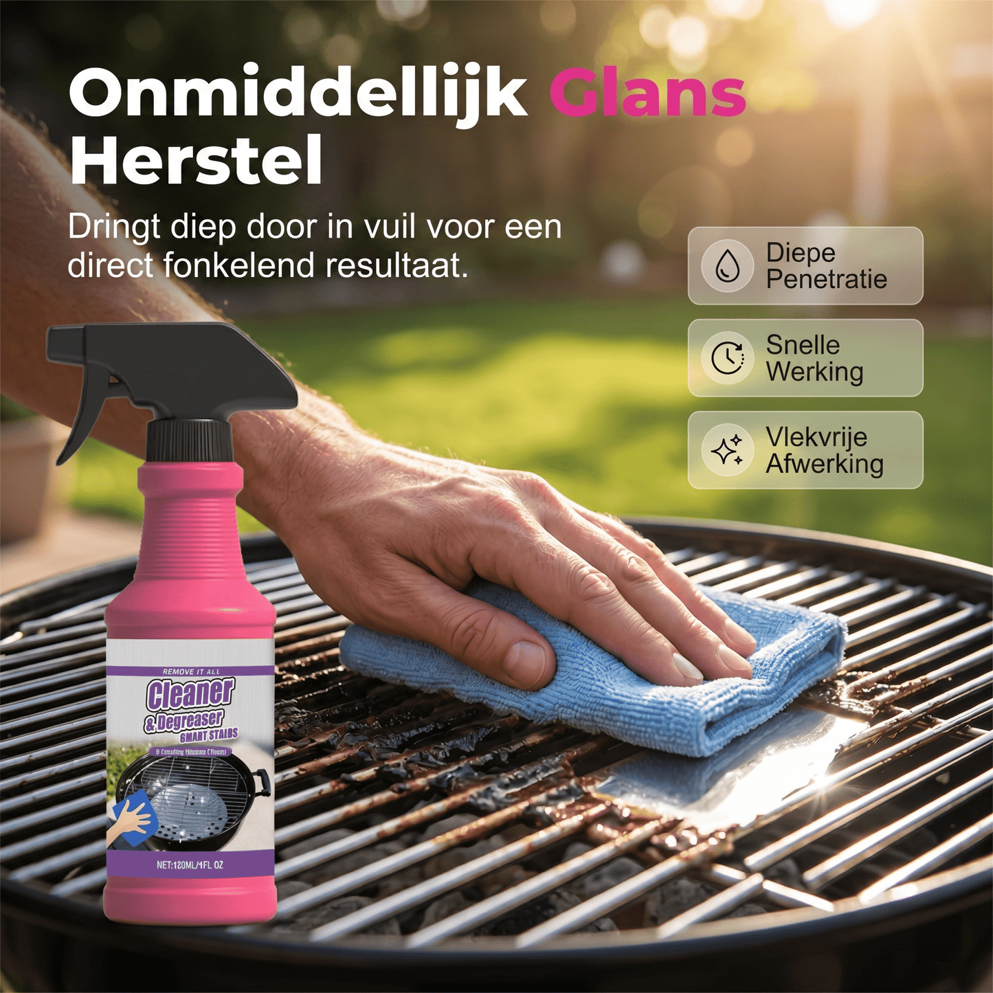 GrillFresh — Élimine la graisse de barbecue tenace en quelques minutes