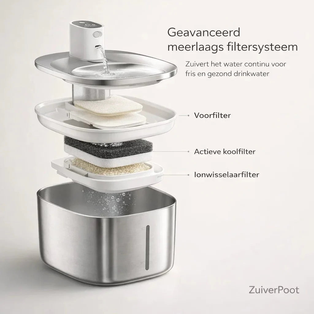 ZuiverPoot – Une eau courante et filtrée pour un chat en meilleure santé